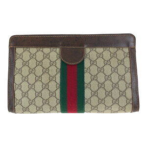 Gucci Clutch Sherry Canvas Beige GG Bag Tan Line Shoulder Supreme Brown Leather